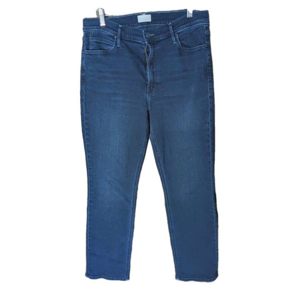 MOTHER The Mid Rise Dazzler Ankle Jeans Chip On My Shoulder Wash Size 32 Blue